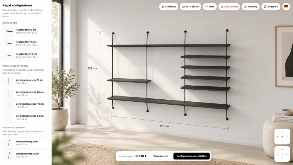 Configurateur d'étagère murale
